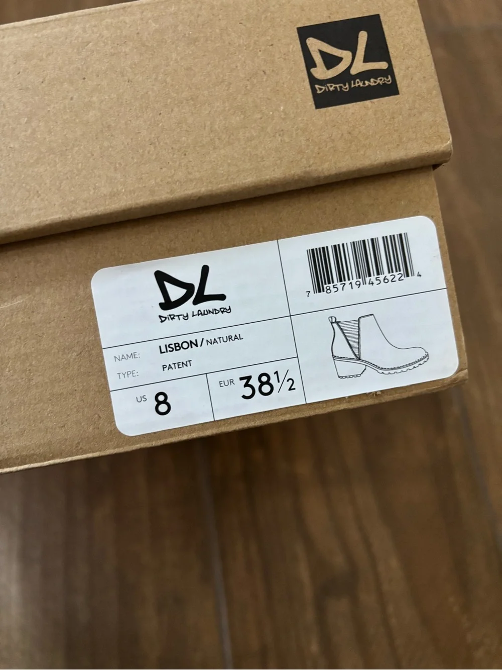 Dirty Laundry Cream Patent Chelsea Booties with Black Sole